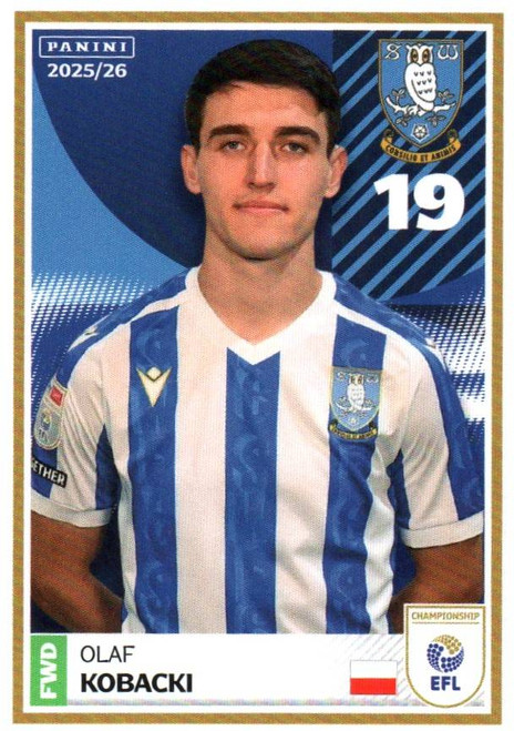 #364 Olaf Kobacki (Sheffield Wednesday) Panini EFL 2025/26 Sticker Collection