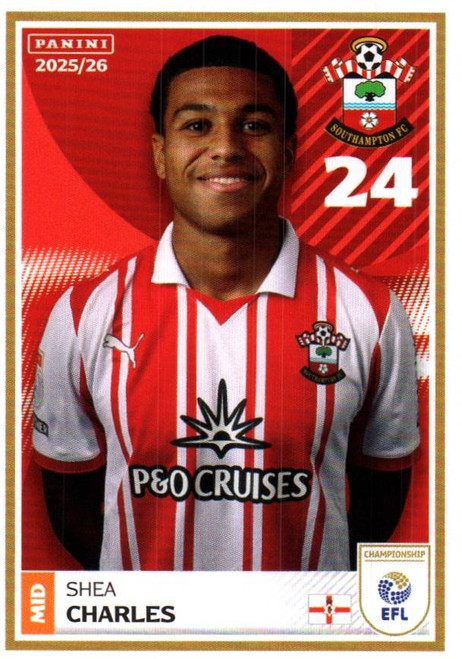 #379 Shea Charles (Southampton) Panini EFL 2025/26 Sticker Collection