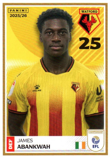 #425 James Abankwah (Watford) Panini EFL 2025/26 Sticker Collection