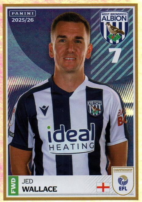 #450 Jed Wallace (West Bromwich Albion) Panini EFL 2025/26 Sticker Collection