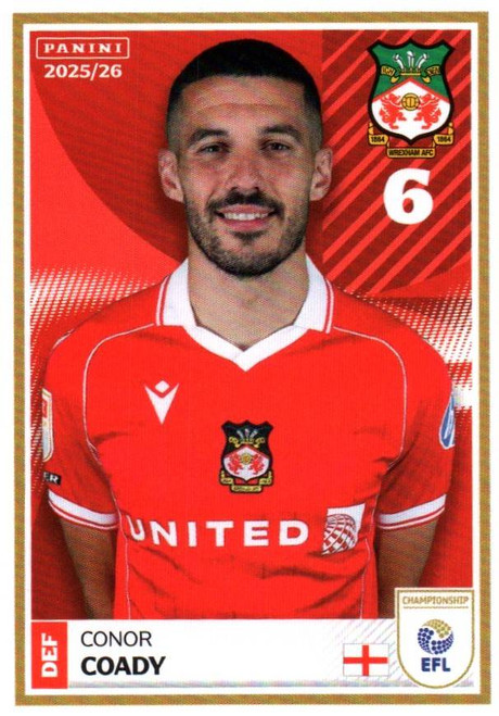 #460 Conor Coady (Wrexham) Panini EFL 2025/26 Sticker Collection