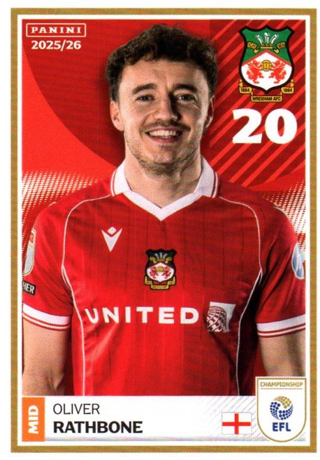 #466 Oliver Rathbone (Wrexham) Panini EFL 2025/26 Sticker Collection