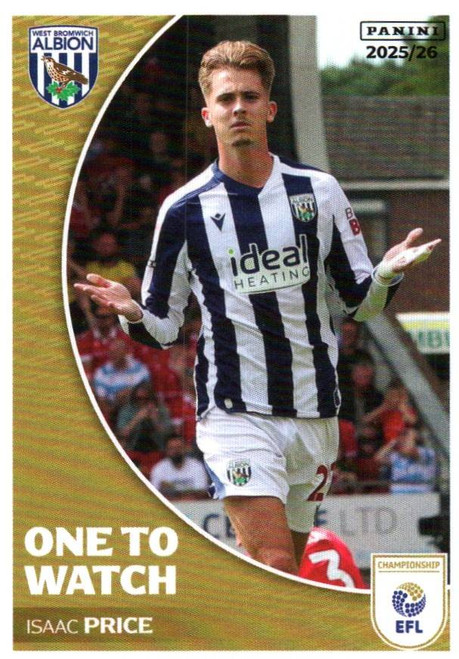 #476 Isaac Price (West Bromwich Albion) Panini EFL 2025/26 Sticker Collection ONE TO WATCH