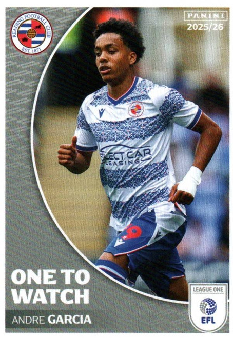 #479 Andre Garcia (Reading) Panini EFL 2025/26 Sticker Collection ONE TO WATCH