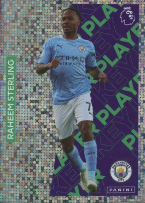#406 Raheem Sterling (Manchester City) Panini Premier League 2021 Sticker Collection KEY PLAYER