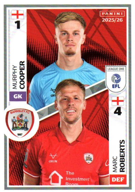 #494 Murphy Cooper/ Marc Roberts (Barnsley) Panini EFL 2025/26 Sticker Collection