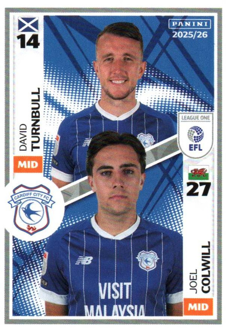 #539  David Turnbull/ Joel Colwill (Cardiff City) Panini EFL 2025/26 Sticker Collection