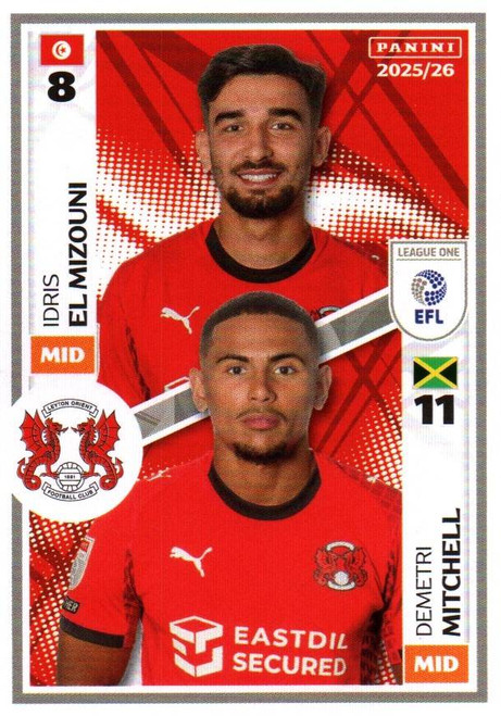#569 Idris El Mizouni/ Demetri Mitchell (Leyton Orient) Panini EFL 2025/26 Sticker Collection