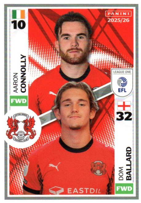 #572 Aaron Connolly/ Dom Ballard (Leyton Orient) Panini EFL 2025/26 Sticker Collection
