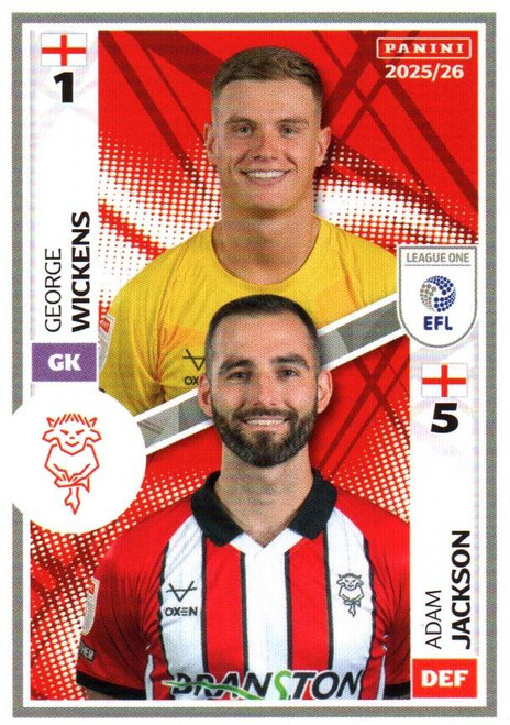 #574 George Wickens/ Adam Jackson (Lincoln City) Panini EFL 2025/26 Sticker Collection