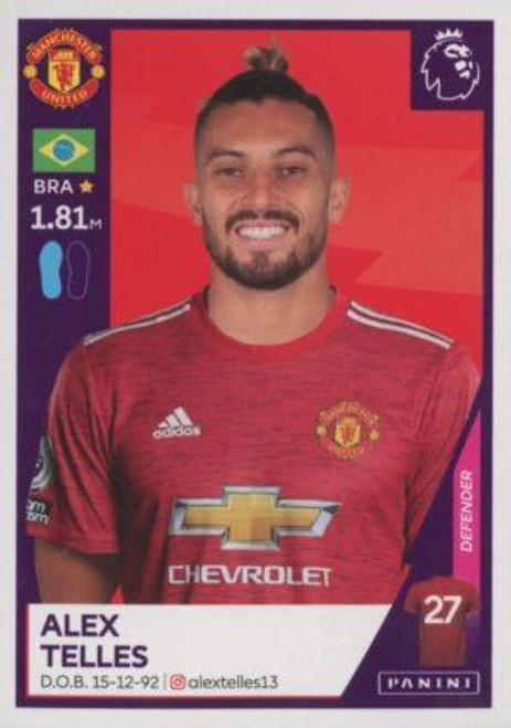 #417 Alex Telles (Manchester United) Panini Premier League 2021 Sticker Collection