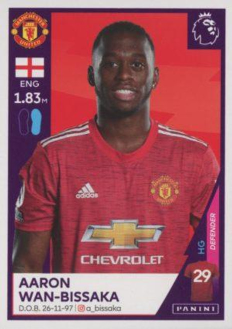 #418 Aaron Wan-Bissaka (Manchester United) Panini Premier League 2021 Sticker Collection
