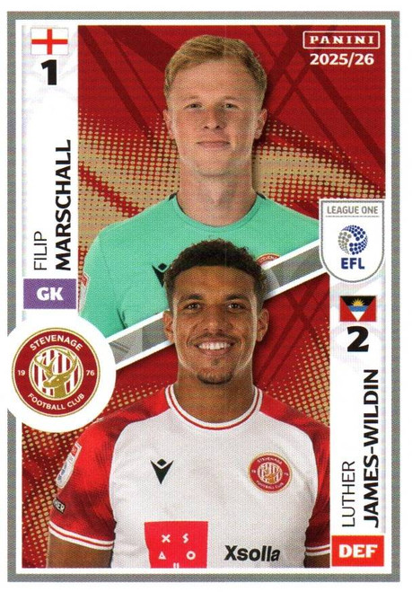 #646 Filip Marschall/ Luther James-Wildin (Stevenage) Panini EFL 2025/26 Sticker Collection