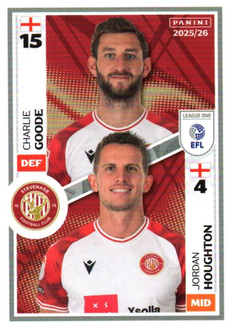 #648 Charlie Goode/ Jordan Houghton (Stevenage) Panini EFL 2025/26 Sticker Collection