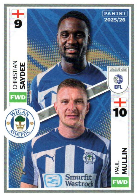 #667 Christian Saydee/ Paul Mullin (Wigan Athletic) Panini EFL 2025/26 Sticker Collection