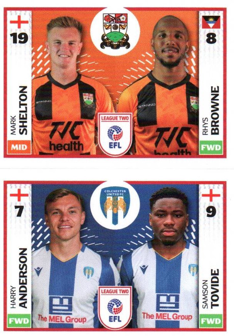 #700A Shelton/ Browne (Barnet)/ 731A Anderson/ Tovide (Colchester) Panini EFL 2025/26 Sticker Collection