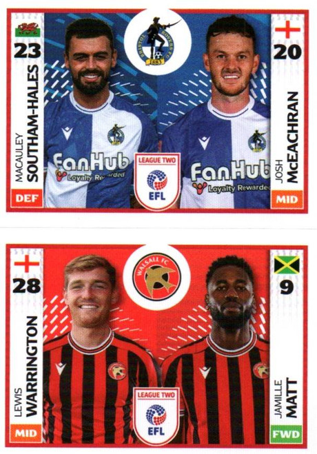 #706B Southam-Hales/ McEachran (Brist Rovs)/ 788A Warrington/ Matt (Walsall) Panini EFL 2025/26 Sticker Collection