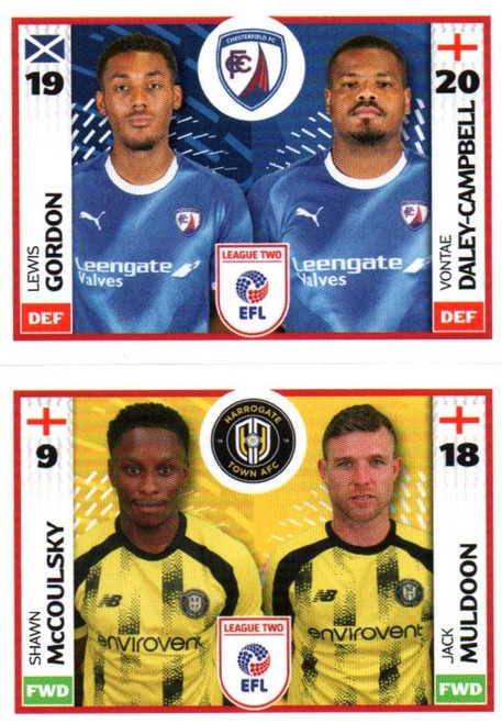 #720B Gordon/ Daley-Campbell (Chesterfield)/ 755A Taylor/ Smith (Harrogate) Panini EFL 2025/26 Sticker Collection