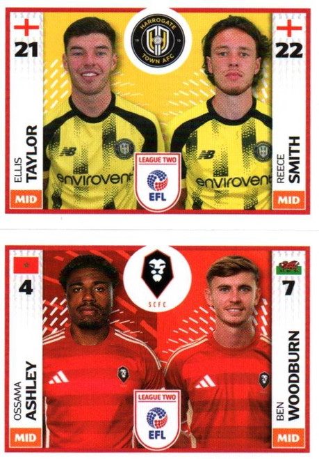 #755A Taylor/ Smith (Harrogate)/ 770B Ashley/ Woodburn (Salford) Panini EFL 2025/26 Sticker Collection