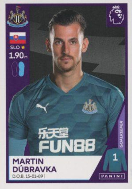 #441 Martin Dubravka (Newcastle United) Panini Premier League 2021 Sticker Collection