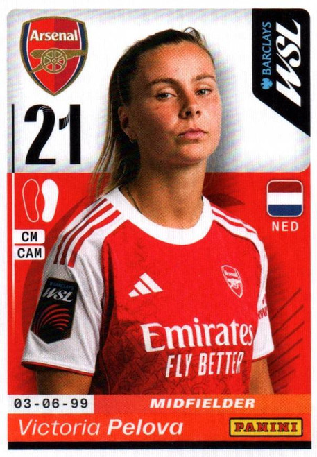 #51 Victoria Pelova (Arsenal) Panini Women's Super League 2026 Sticker Collection
