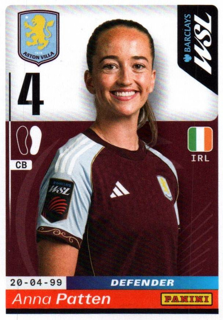 #76 Anna Patten (Aston Villa) Panini Women's Super League 2026 Sticker Collection