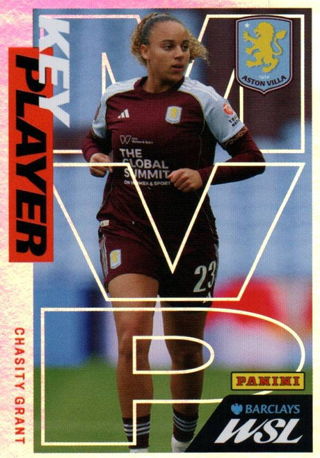 #99 Chasity Grant (Aston Villa) Panini Women's Super League 2026 Sticker Collection KEY PLAYER