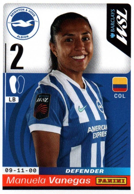 #107 Manuela Vanegas (Brighton & Hove Albion) Panini Women's Super League 2026 Sticker Collection