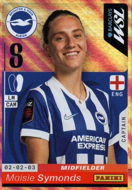 #115 Maisie Symonds (Brighton & Hove Albion) Panini Women's Super League 2026 Sticker Collection