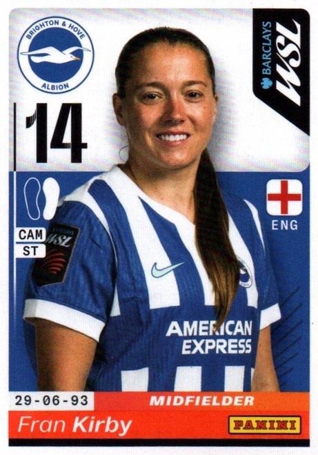 #117 Fran Kirby (Brighton & Hove Albion) Panini Women's Super League 2026 Sticker Collection