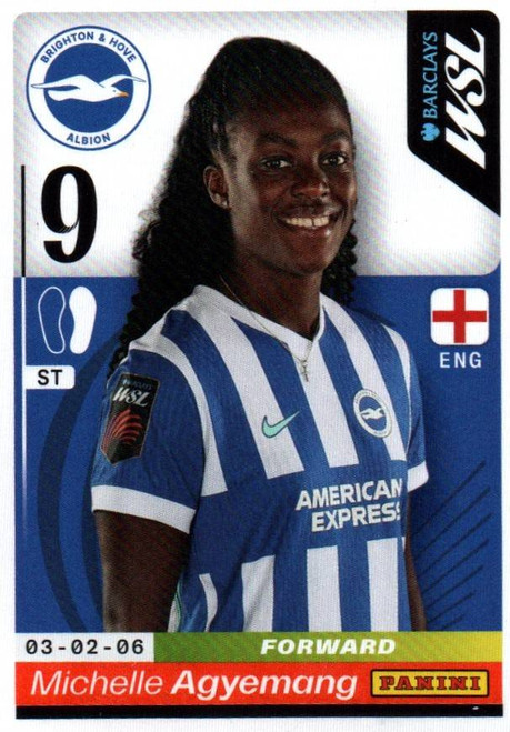 #121 Michelle Agyemang (Brighton & Hove Albion) Panini Women's Super League 2026 Sticker Collection
