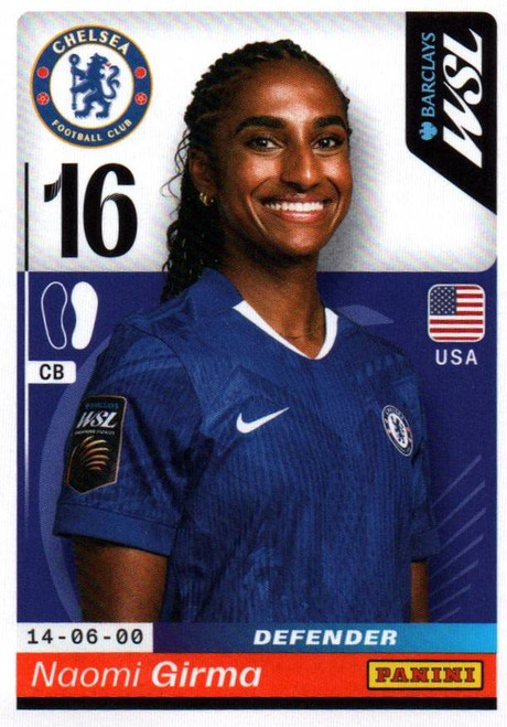 #143 Naomi Girma (Chelsea) Panini Women's Super League 2026 Sticker Collection