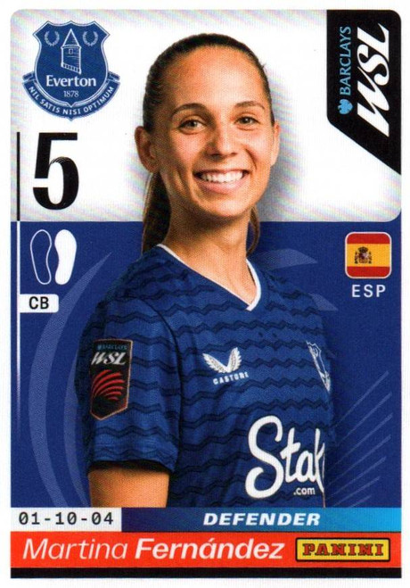 #174 Martina Fernandez (Everton) Panini Women's Super League 2026 Sticker Collection