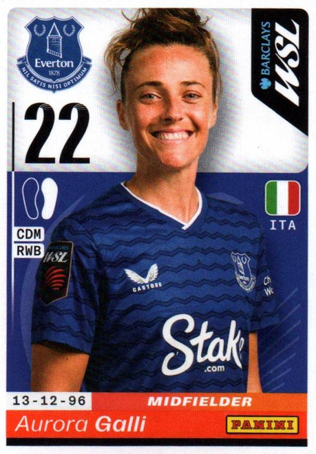 #183 Aurora Galli (Everton) Panini Women's Super League 2026 Sticker Collection