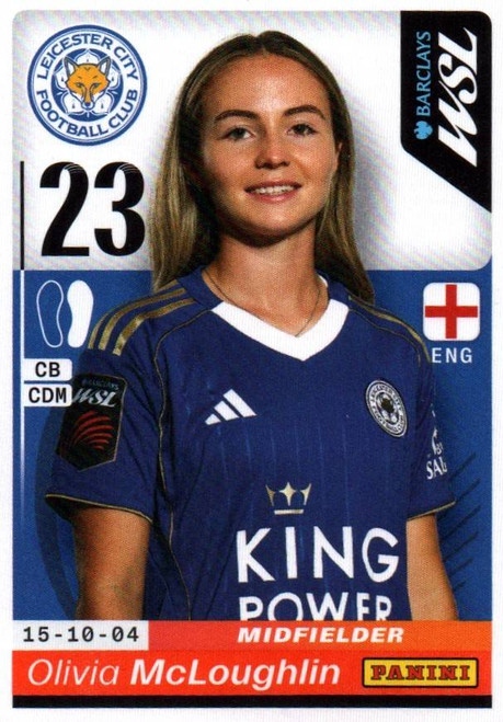 #215 Olivia McLoughlin (Leicester City) Panini Women's Super League 2026 Sticker Collection