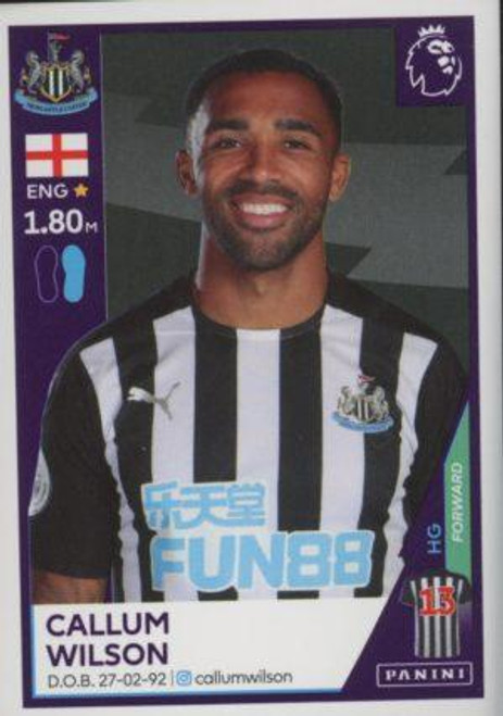 #463 Callum Wilson (Newcastle United) Panini Premier League 2021 Sticker Collection