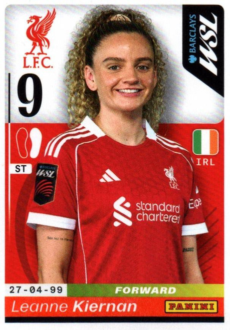 #265 Leanne Kiernan (Liverpool) Panini Women's Super League 2026 Sticker Collection