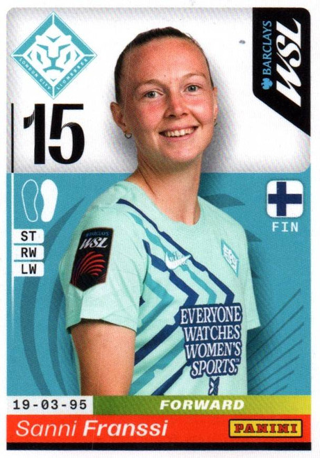 #299 Sanni Franssi (London City Lionesses) Panini Women's Super League 2026 Sticker Collection