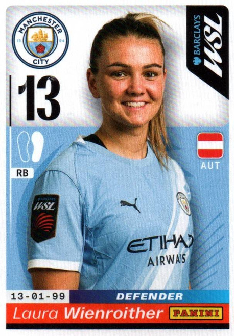 #319 Laura Wienroither (Manchester City) Panini Women's Super League 2026 Sticker Collection