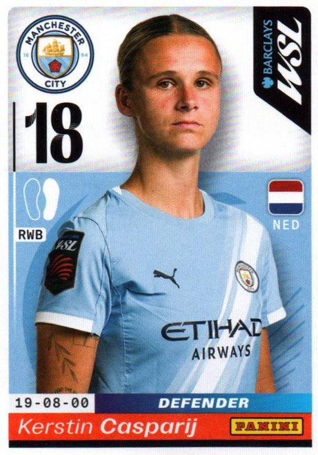 #321 Kerstin Casparij (Manchester City) Panini Women's Super League 2026 Sticker Collection