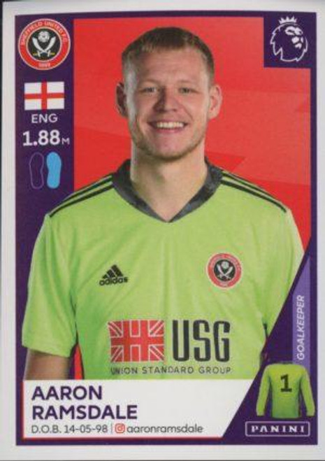 #470 Aaron Ramsdale (Sheffield United) Panini Premier League 2021 Sticker Collection