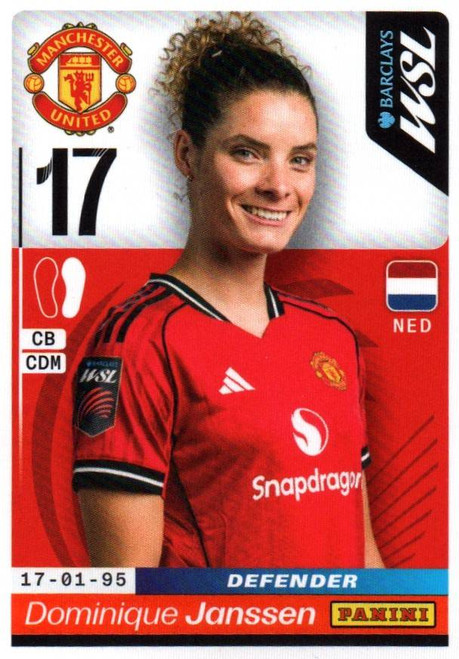 #355 Dominique Janssen (Manchester United) Panini Women's Super League 2026 Sticker Collection