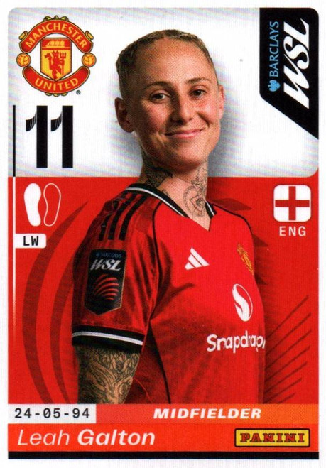 #359 Leah Galton (Manchester United) Panini Women's Super League 2026 Sticker Collection