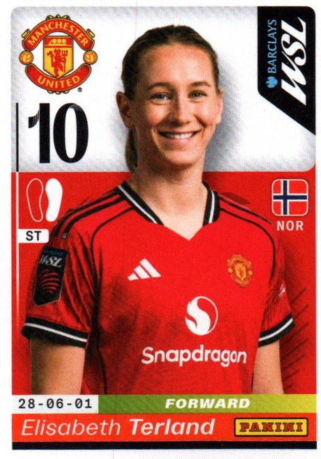 #365 Elisabeth Terland (Manchester United) Panini Women's Super League 2026 Sticker Collection