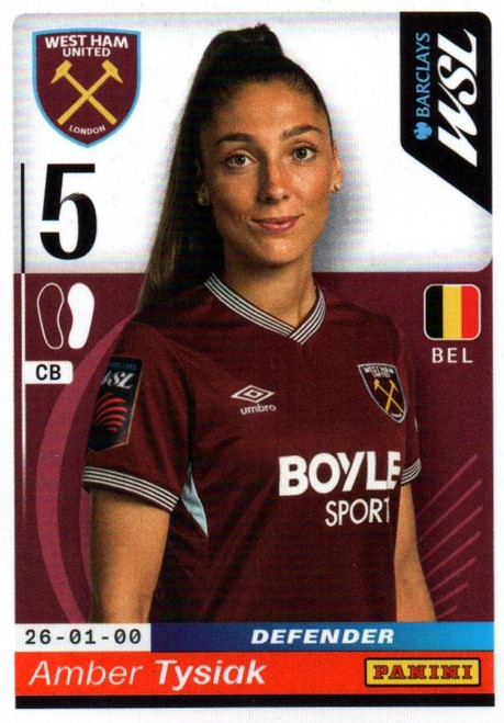 #417 Amber Tysiak (West Ham United) Panini Women's Super League 2026 Sticker Collection