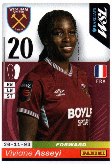 #430 Viviane Asseyi (West Ham United) Panini Women's Super League 2026 Sticker Collection