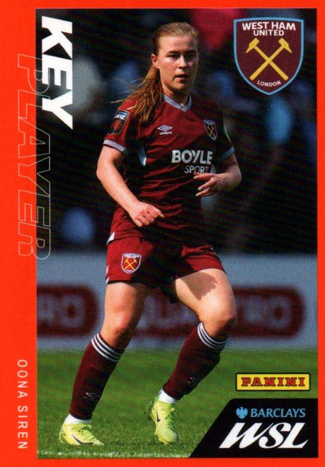 #445 Oona Siren (West Ham United) Panini Women's Super League 2026 Sticker Collection KEY PLAYER