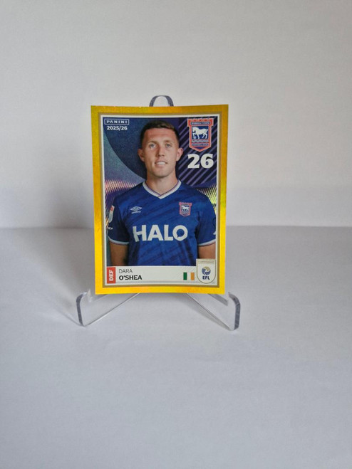 #149 Dara O'Shea (Ipswich Town) Panini EFL 2025/26 Sticker Collection GOLD PARALLEL