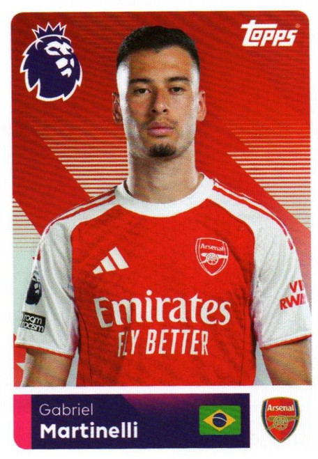 #36 Gabriel Martinelli (Arsenal) Topps Premier League Stickers 2026
