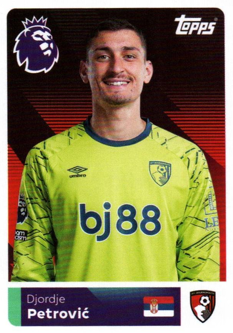 #71 Djordje Petrovic (AFC Bournemouth) Topps Premier League Stickers 2026